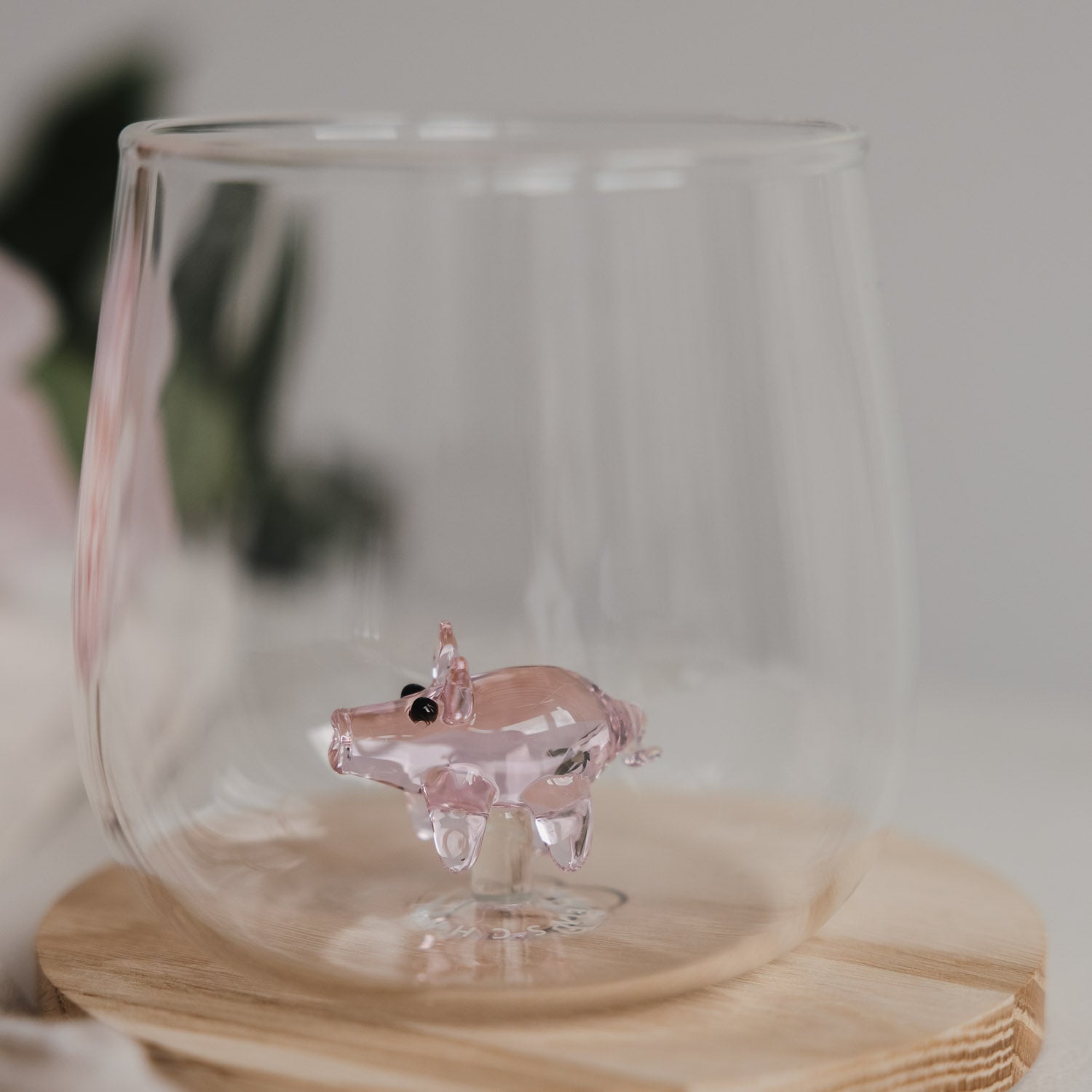 Trinkglas Schweinfigur