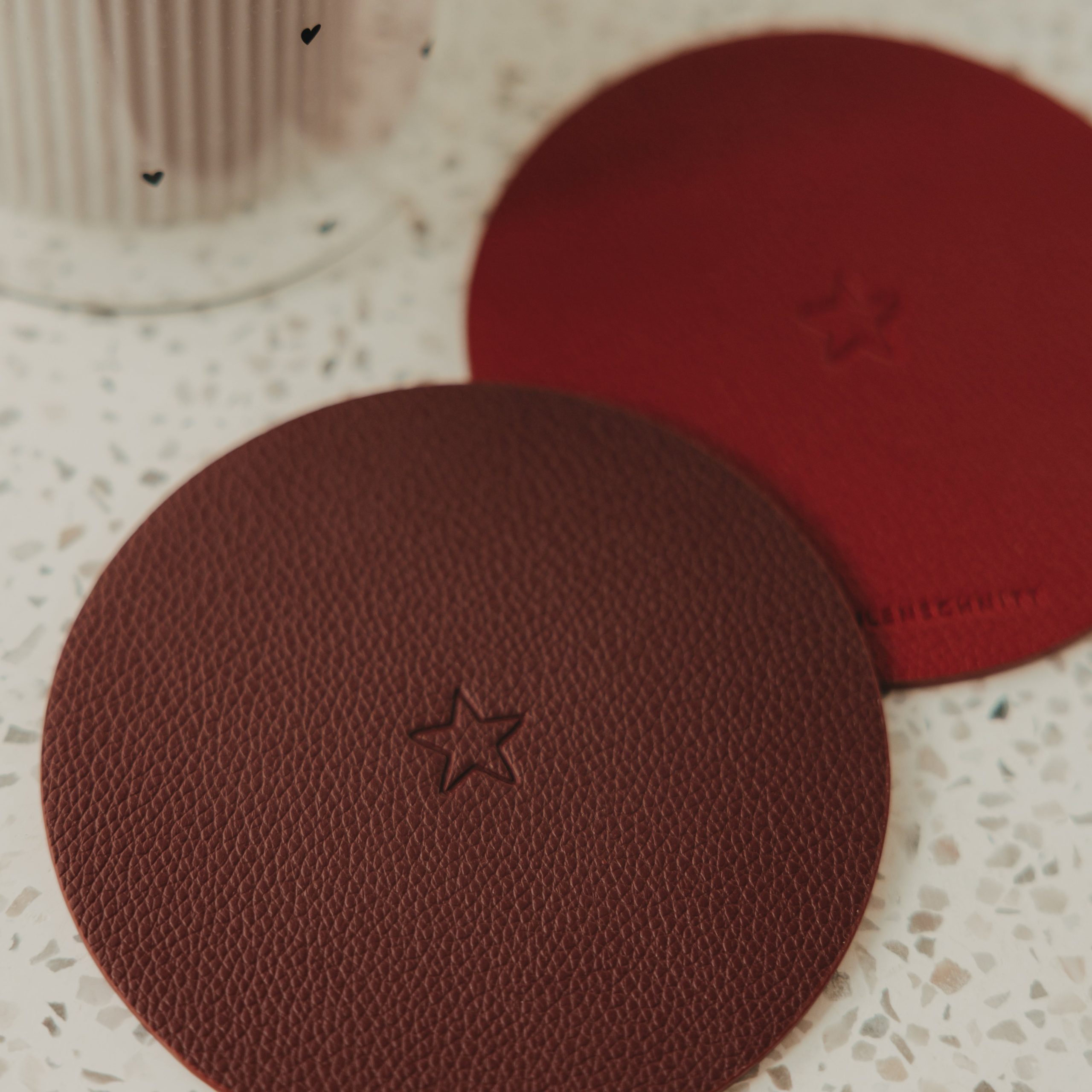 Wendbare Untersetzer Stern 2er Set Rot