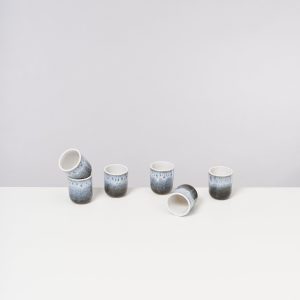 Alcachofra Espressobecher schwarzblau 6er-Set