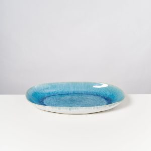 Alcachofra Servierplatte L grünblau