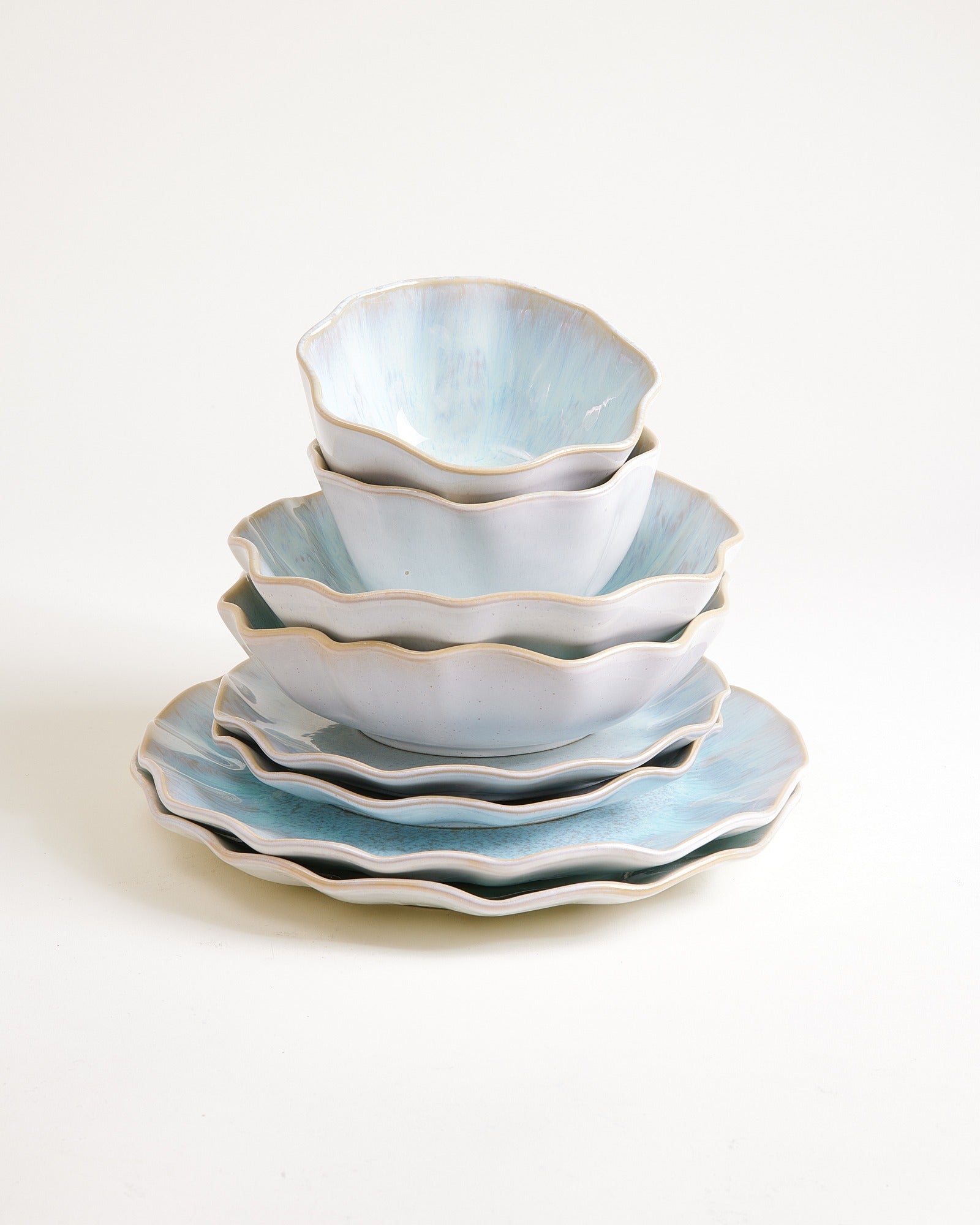 Areia Geschirr-Set shell azur 8-teilig