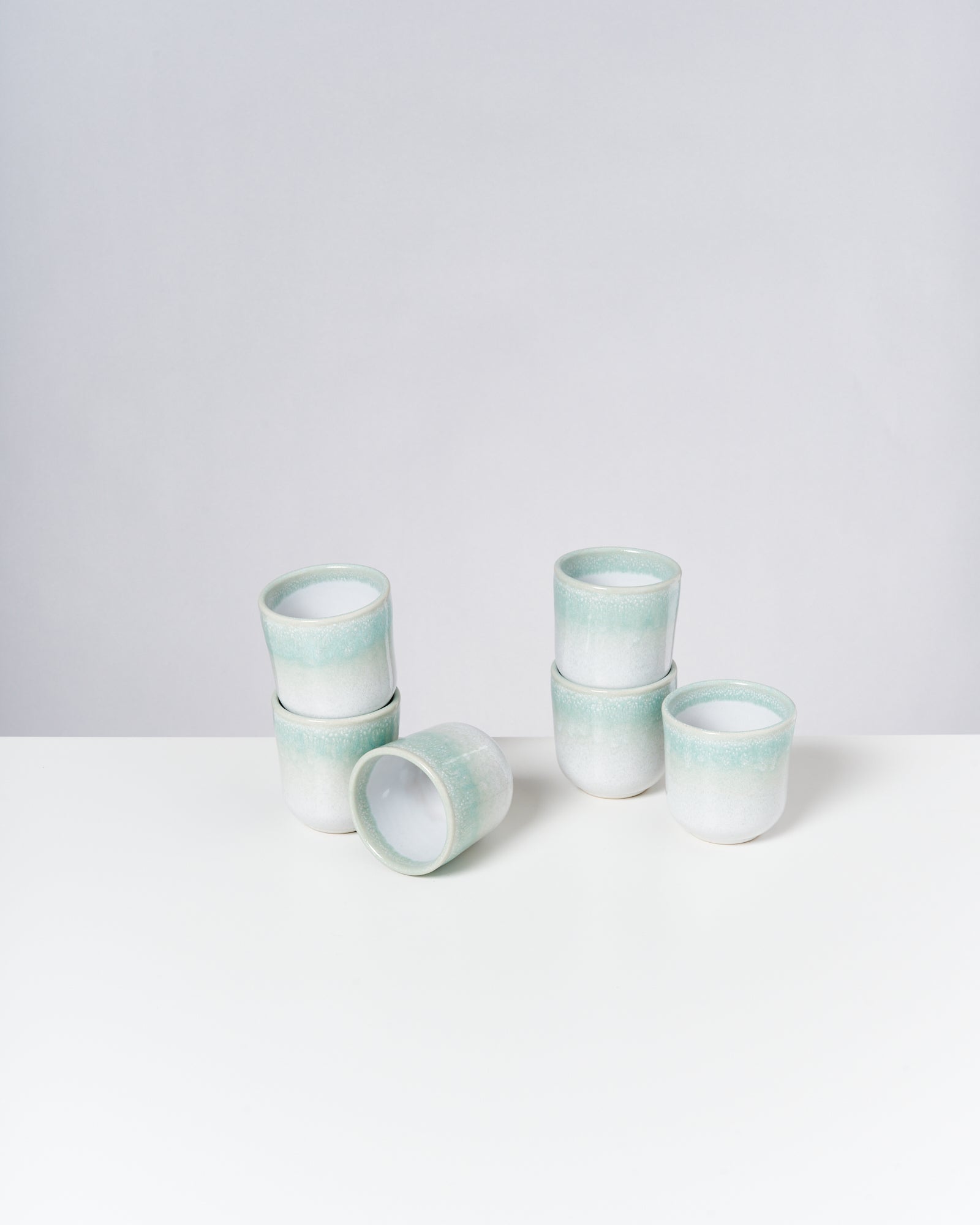 Copa Alto Becher klein mint weiß 6er-Set