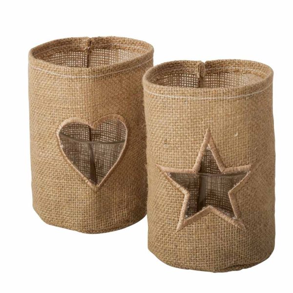 Boltze - Windlicht Jute mit Glaseinsatz