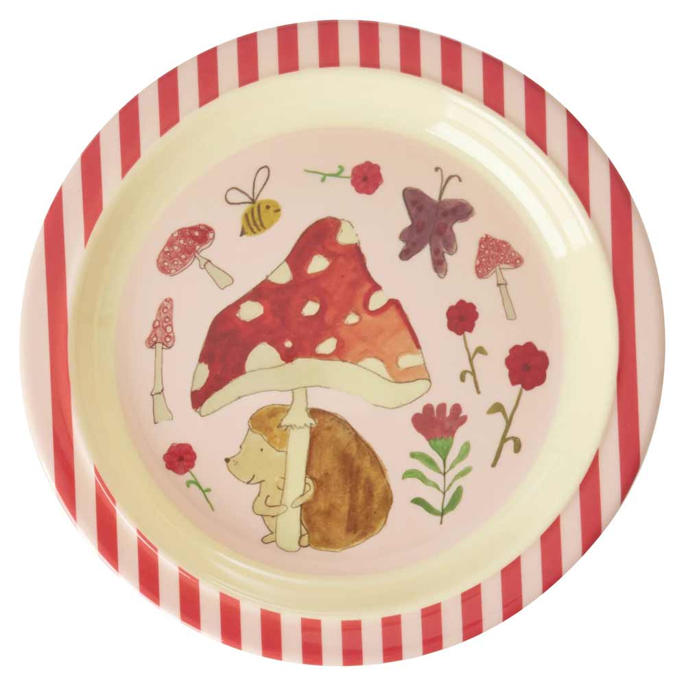 Rice - Melamin Kinderteller Happy Forest Pink