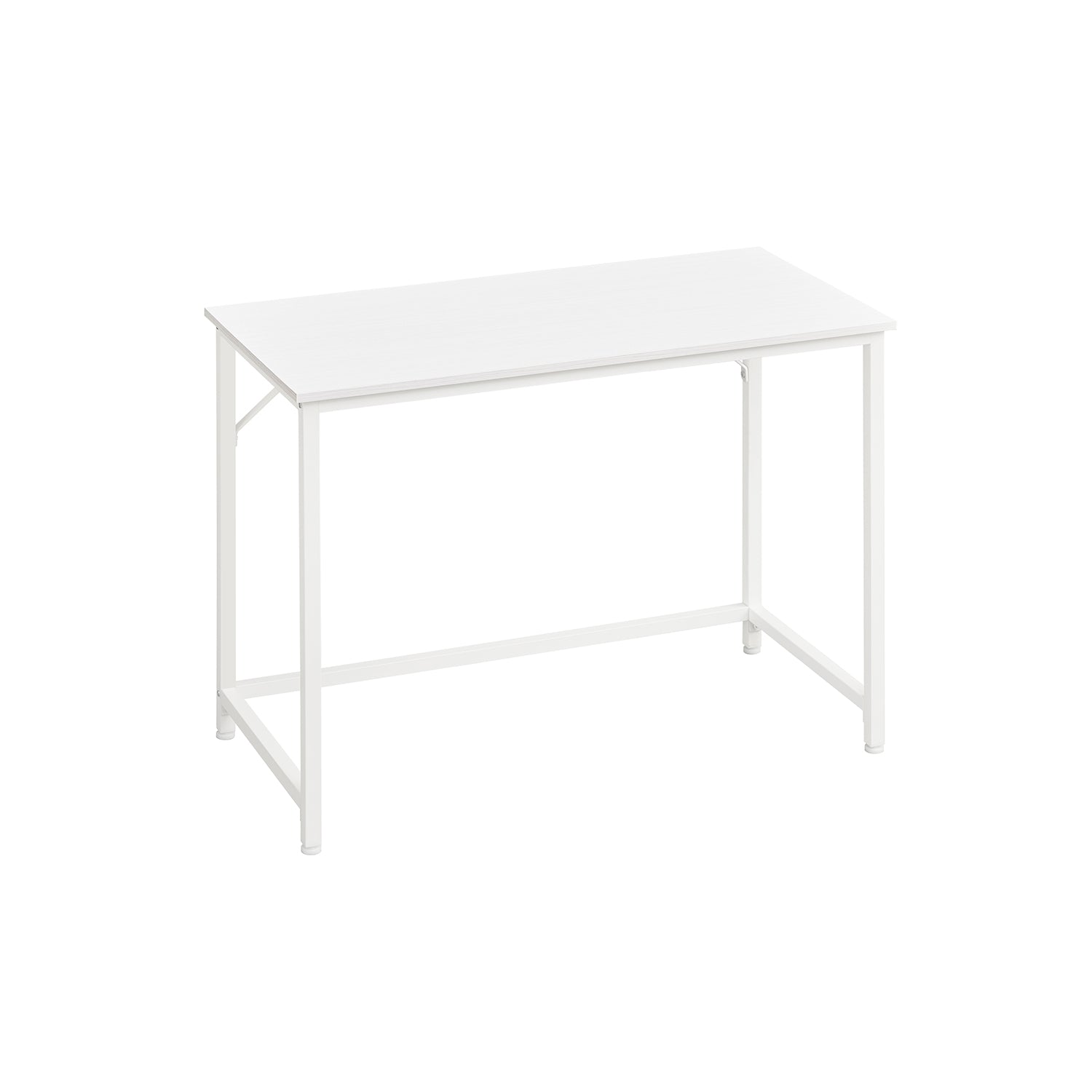schmaler Bürotisch mit Metallgestell
