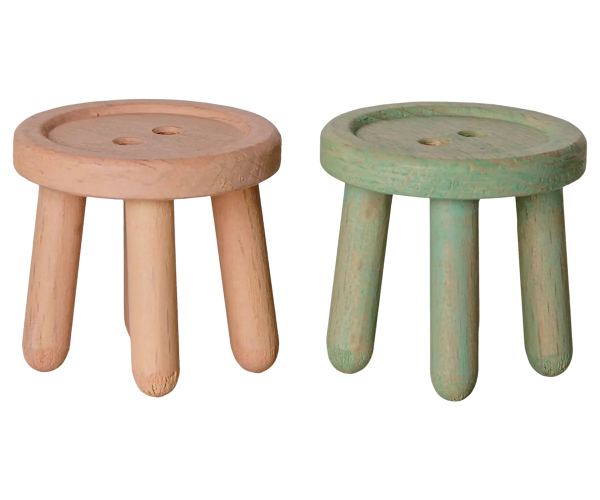 Maileg - Hocker-Set, Maus - Hellrosa/Helles Mint