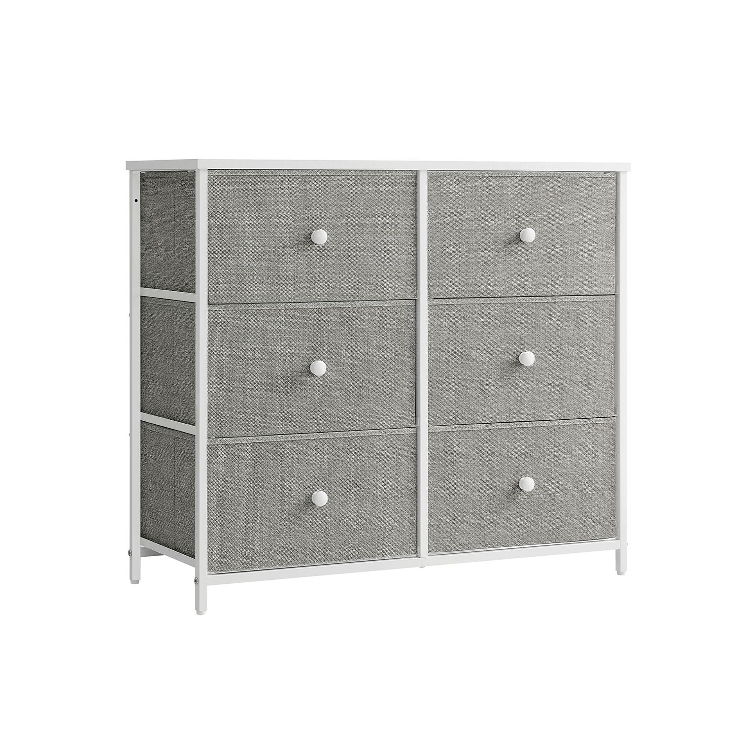 Kommode 6 Stoffschubladen mit Metallrahmen Organizer