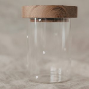 Mini Vorratsglas Herzen weiß