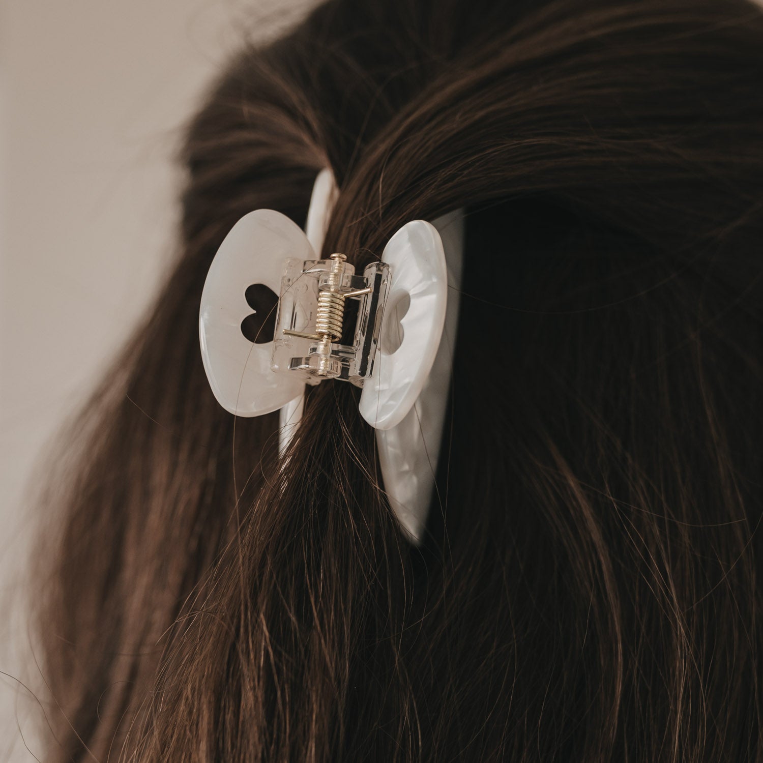 Haarspange groß Herz Pearl