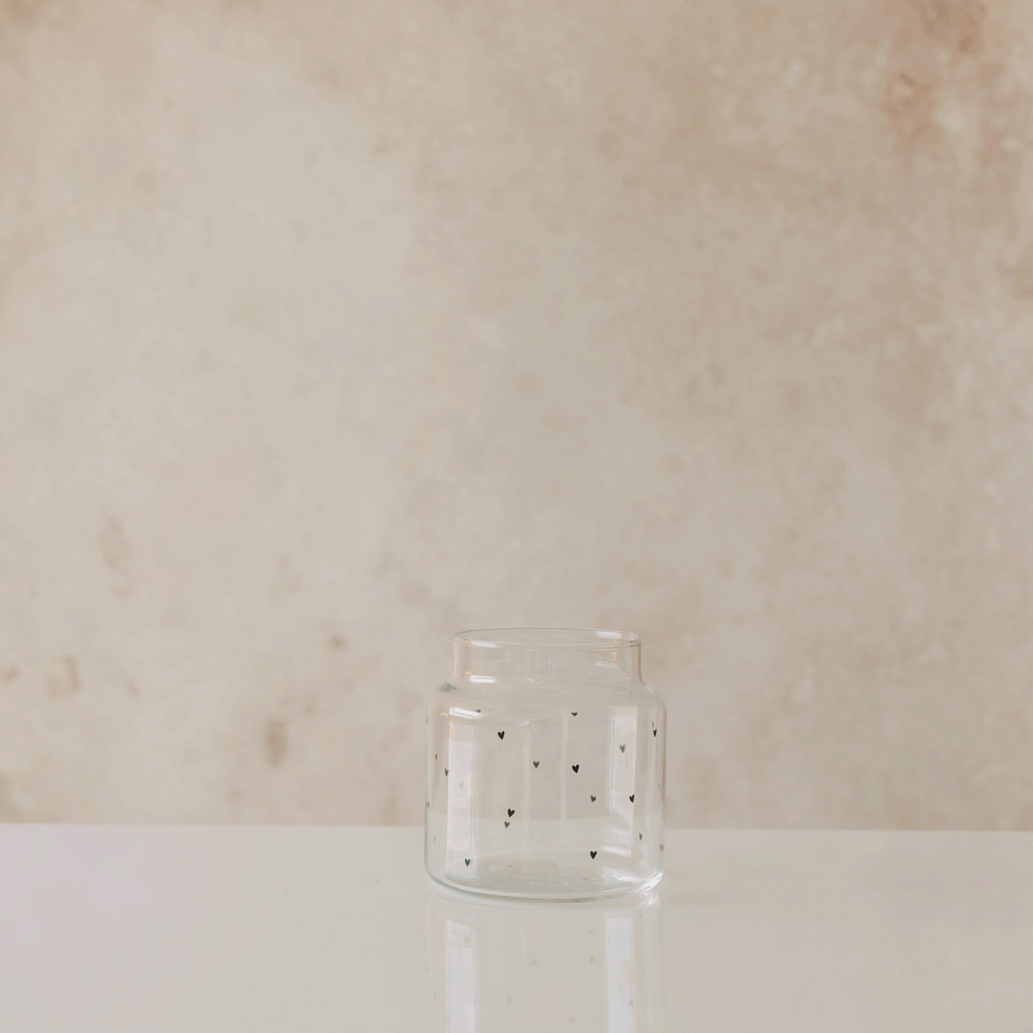 Vase aus Glas mittel Herzen schwarz