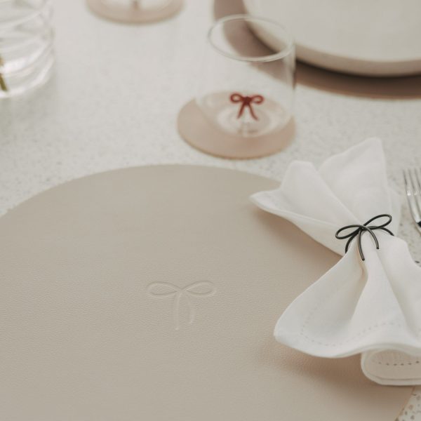 Wendbares Platzset Schleife Creme