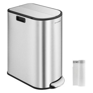 Mülltrennsystem mit 2 Fächern metallisches
