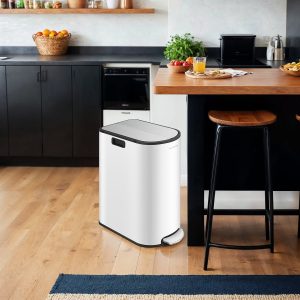 Mülltrennsystem mit 2 Fächern metallisches