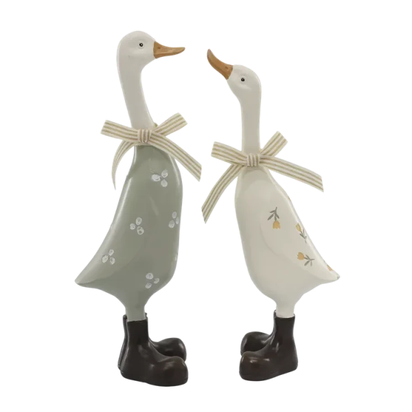 Chic Antique - Handbemalte Deko-Gans 2er Set