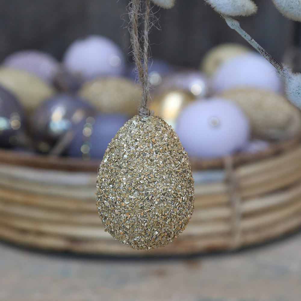 Chic Antique - Osterei mit Goldglitter