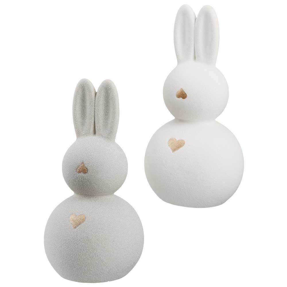 Gilde - Osterhase mit Goldherz Keramik