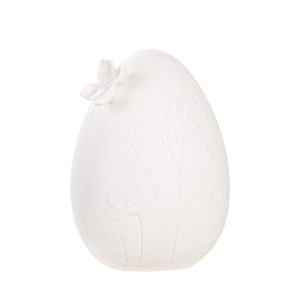 Gilde - Dekoobjekt Ei Blumenmotiv Porzellan Large