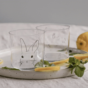 Trinkglas Hase schwarz