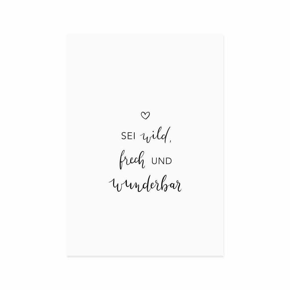 Eulenschnitt - Postkarte Wild und frech