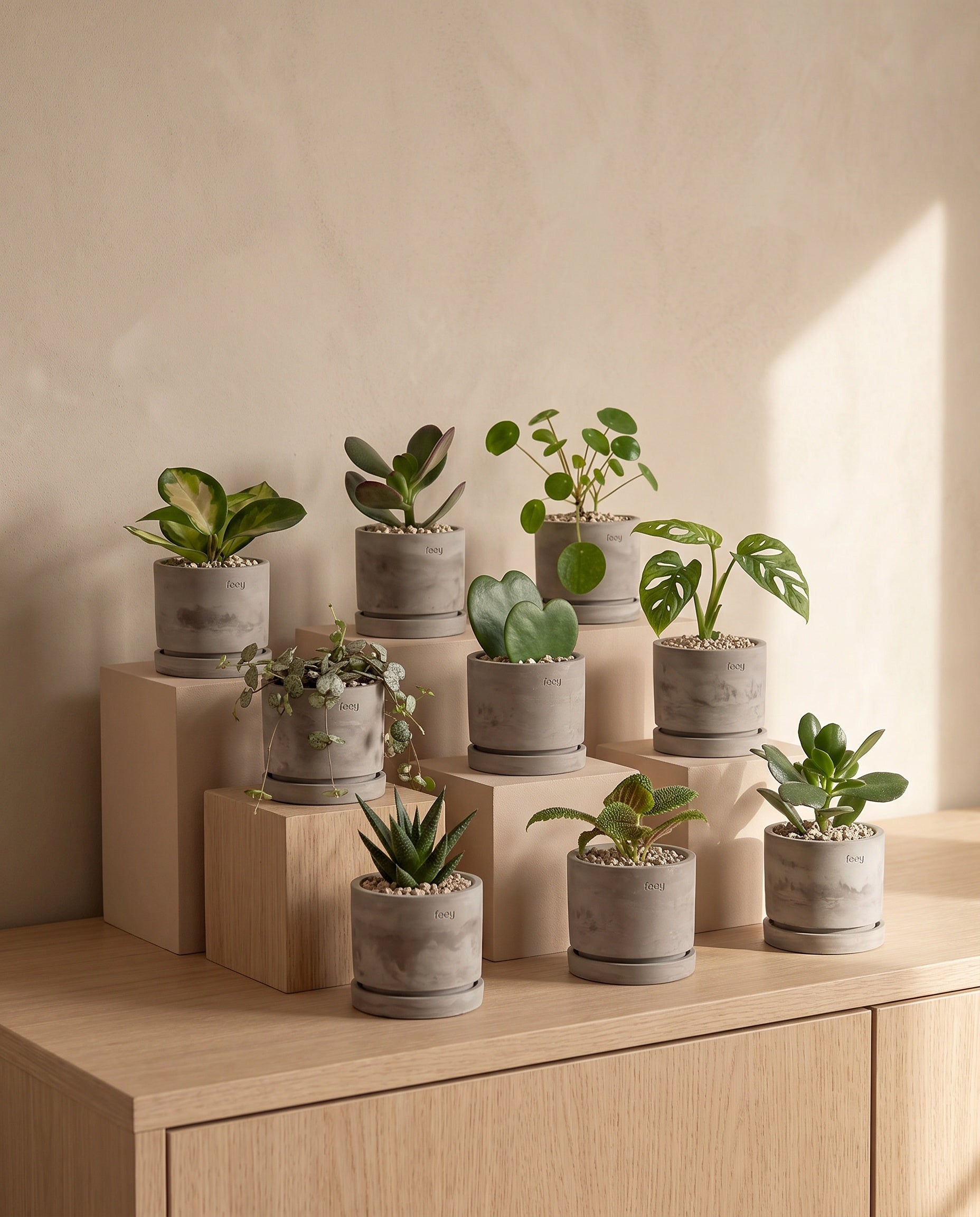 Beton Baby-Topfset 'Kael' (9 Stk.)