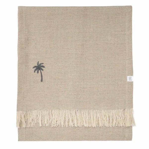 Bastion Collections - Tischläufer Palm Tree Leinen 160 x 38 cm