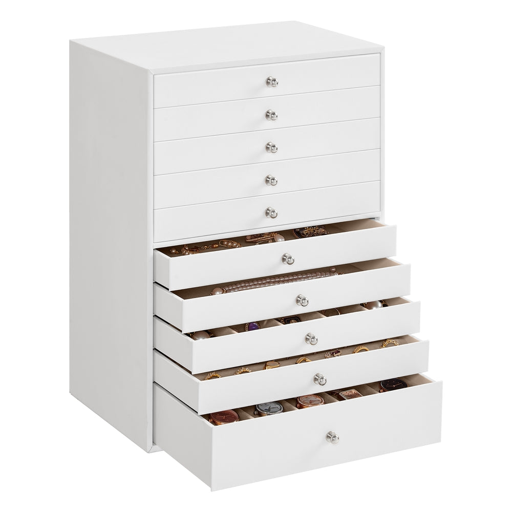 Schmuckkasten 10 Schubladen Weiß