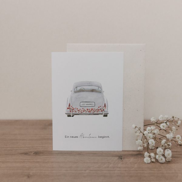 Klappkarte Hochzeitsauto