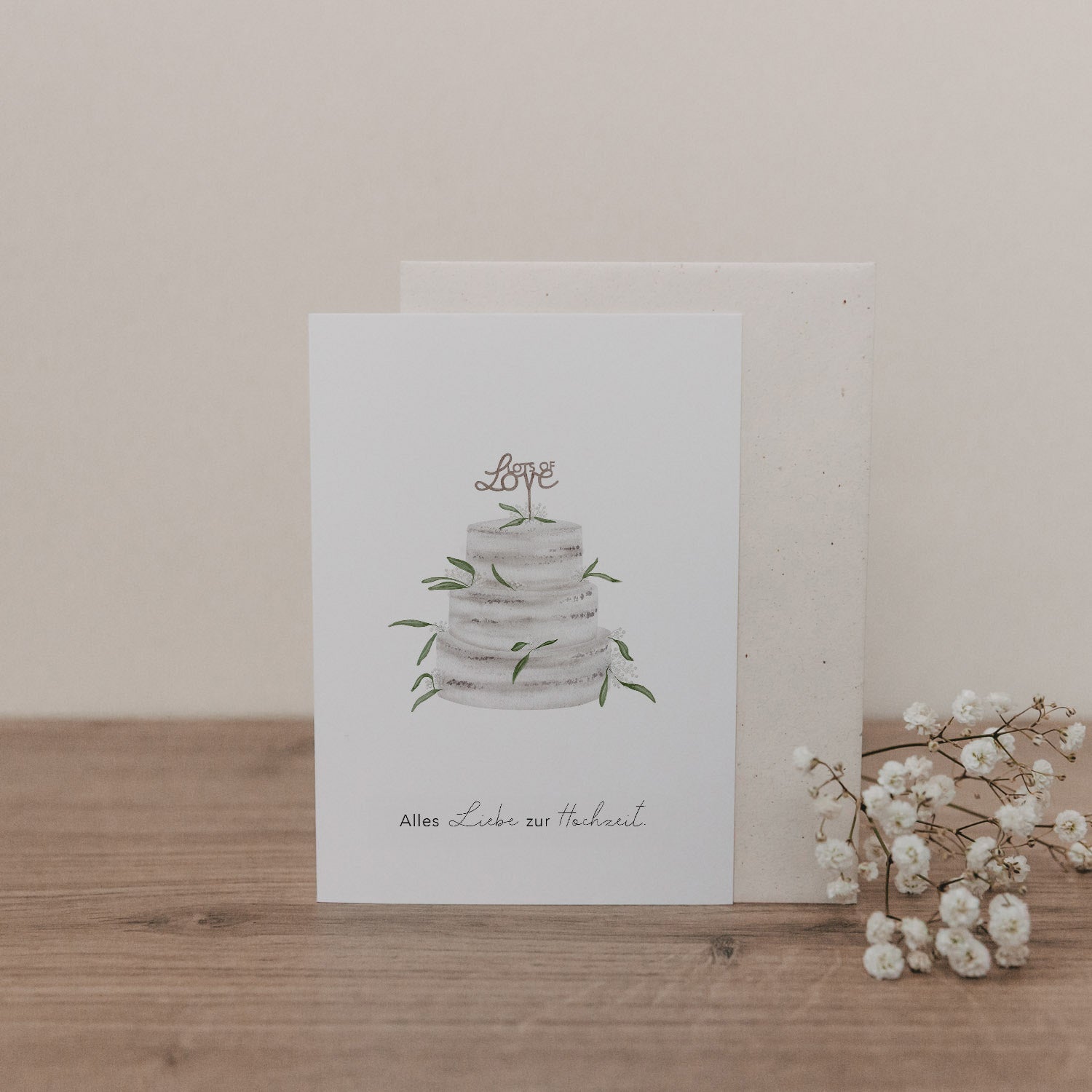 Klappkarte Hochzeitstorte