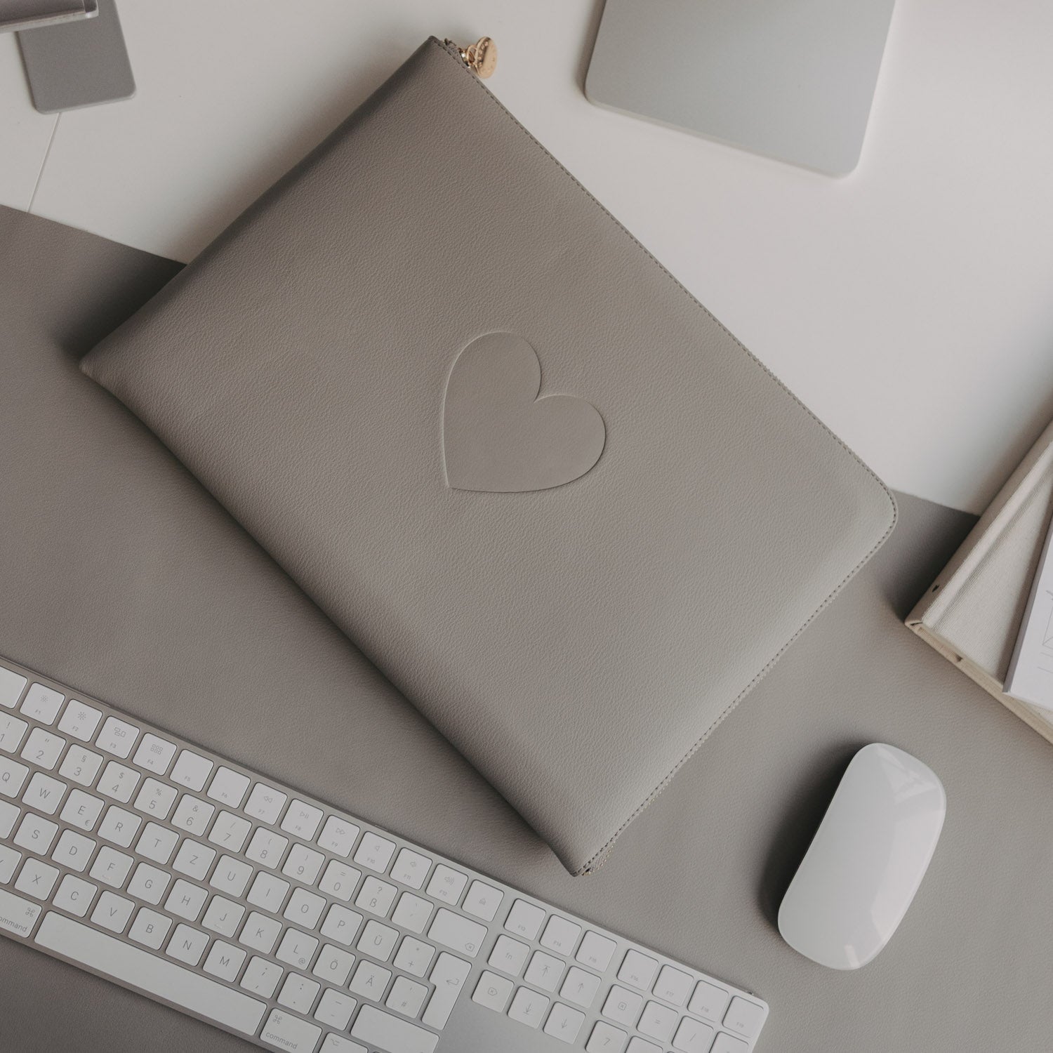 Laptoptasche Herz grau