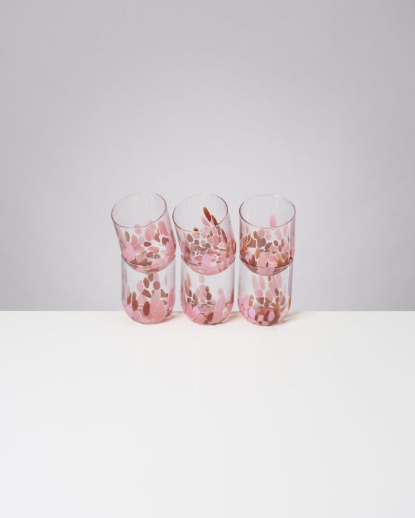 Alegria Glas groß bernstein rosa 6er-Set