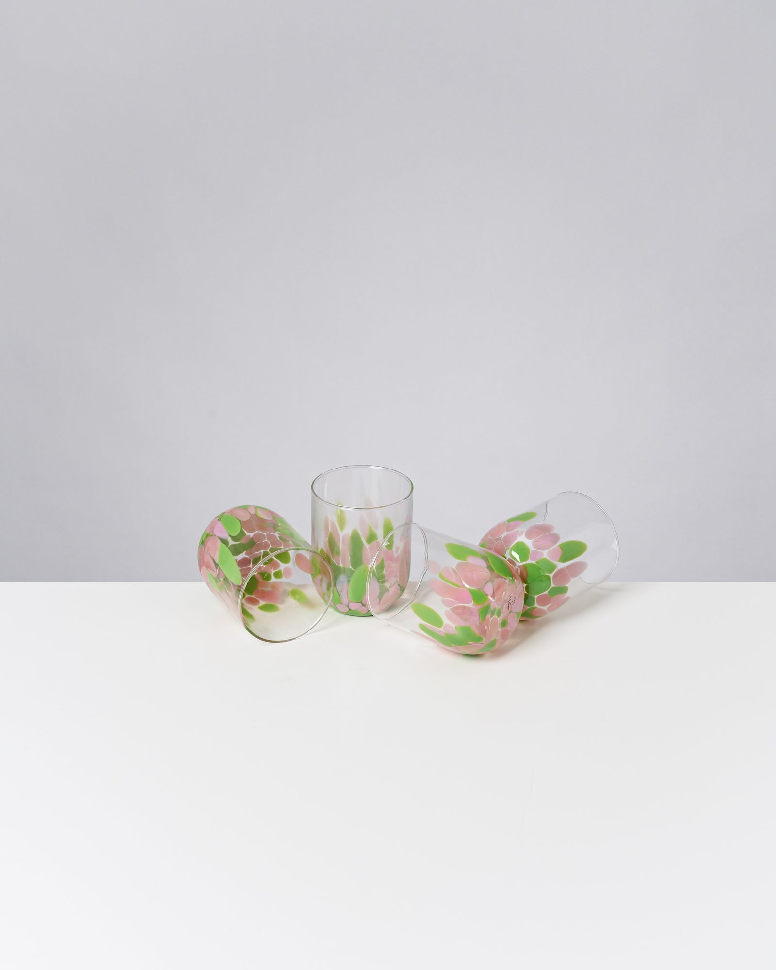 Alegria Glas groß rosa grün 4er-Set