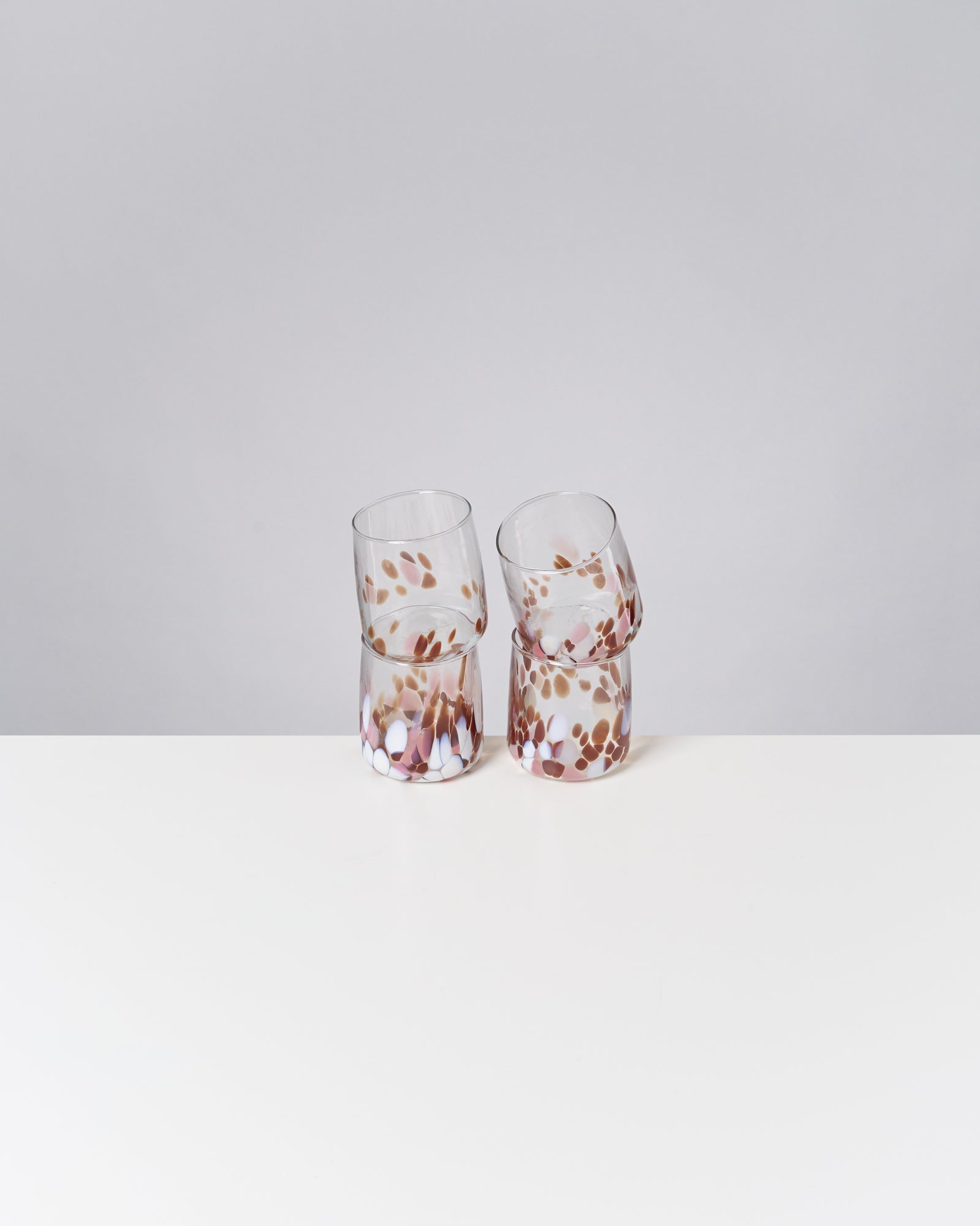 Alegria Glas klein bernstein rosa 4er-Set
