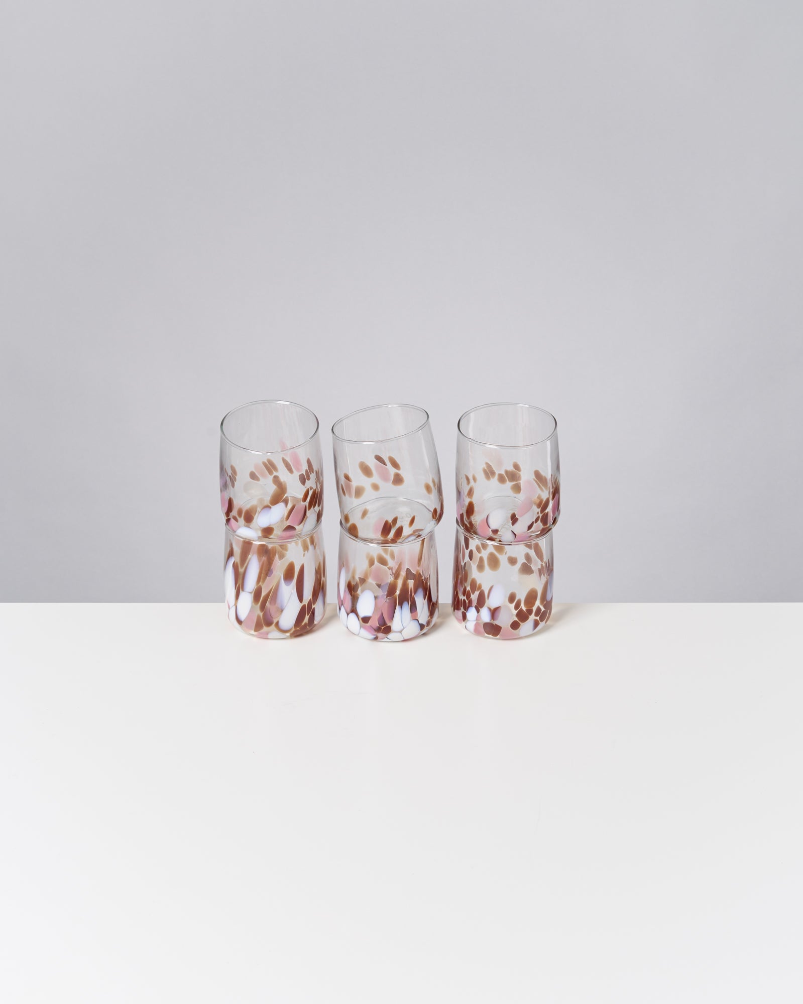 Alegria Glas klein bernstein rosa 6er-Set