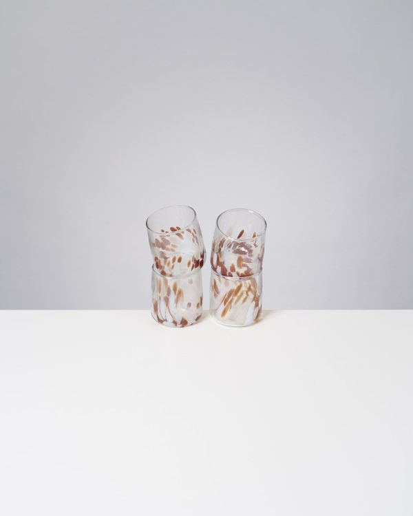 Alegria Glas klein bernstein sand 4er-Set