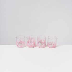Alegria Glas klein rosa 4er-Set