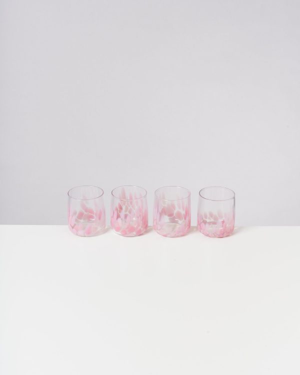 Alegria Glas klein rosa 4er-Set