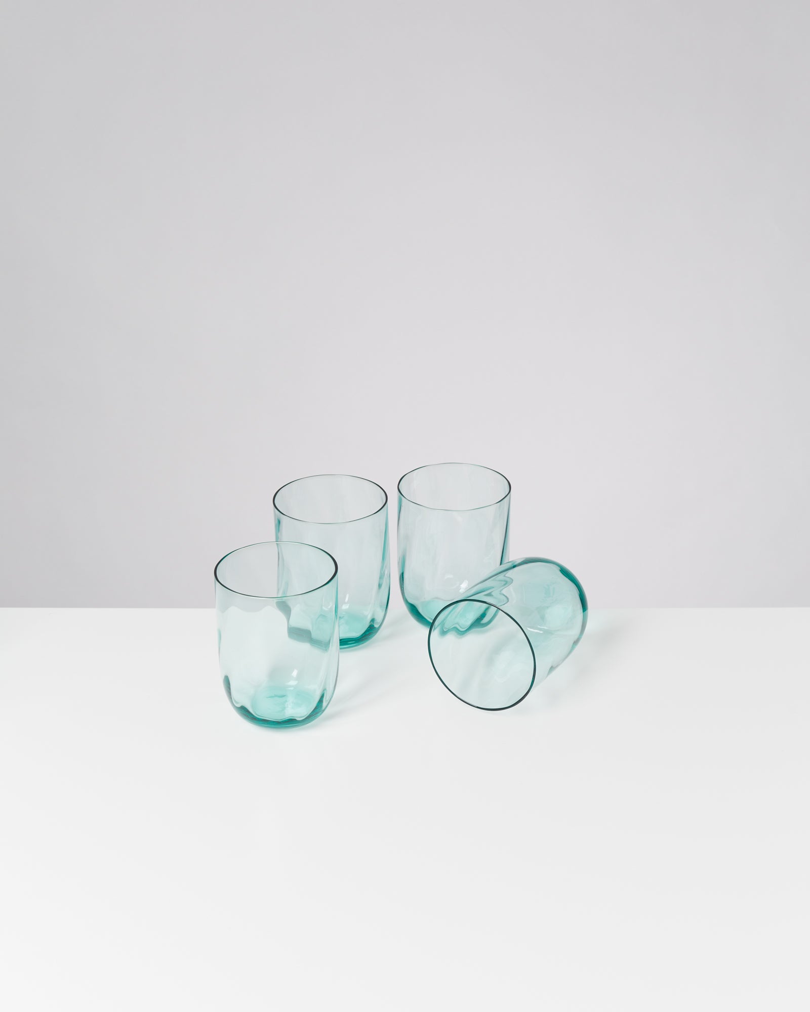 Calma Glas groß swirl grün 4er-Set