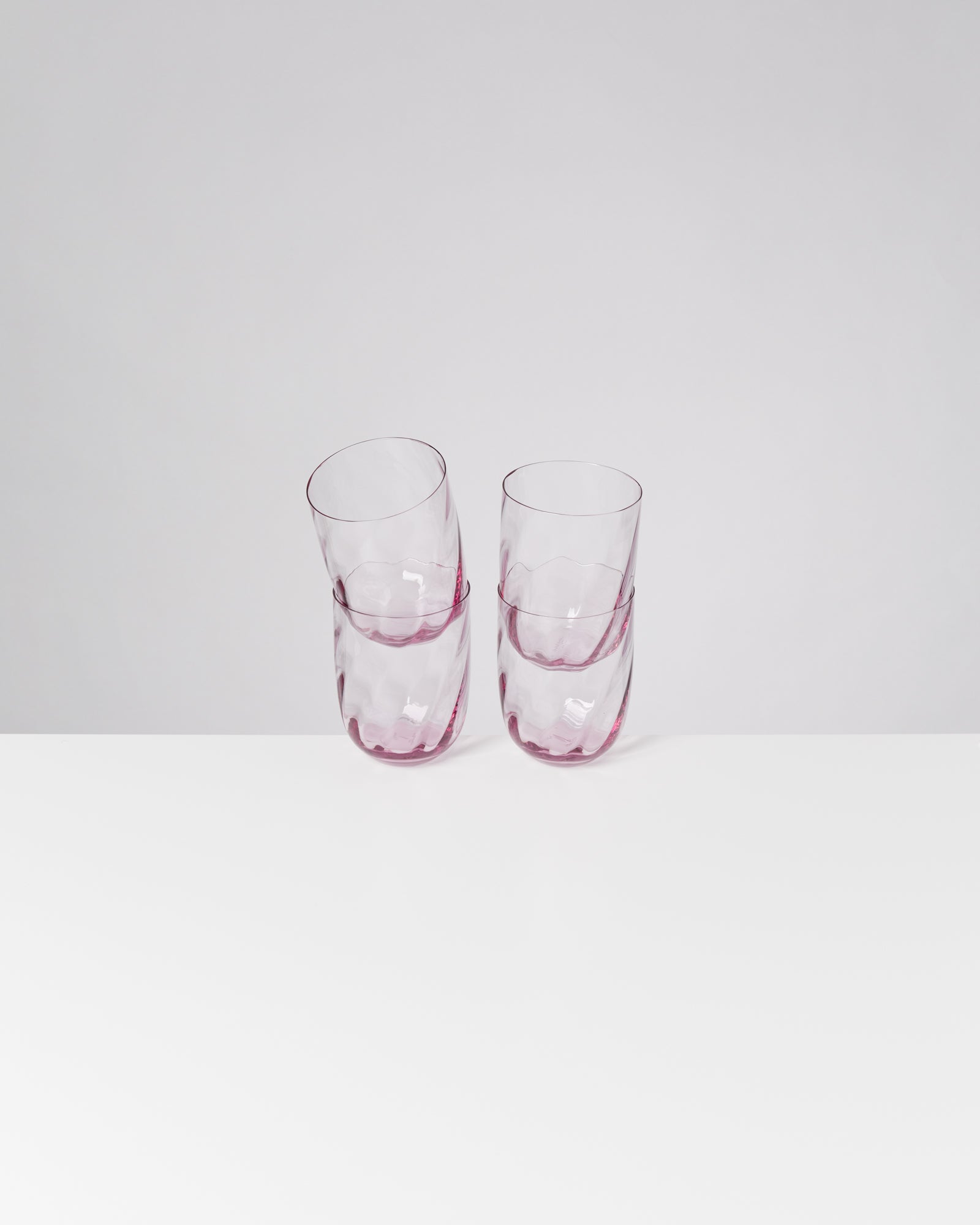 Calma Glas groß swirl lila 4er-Set