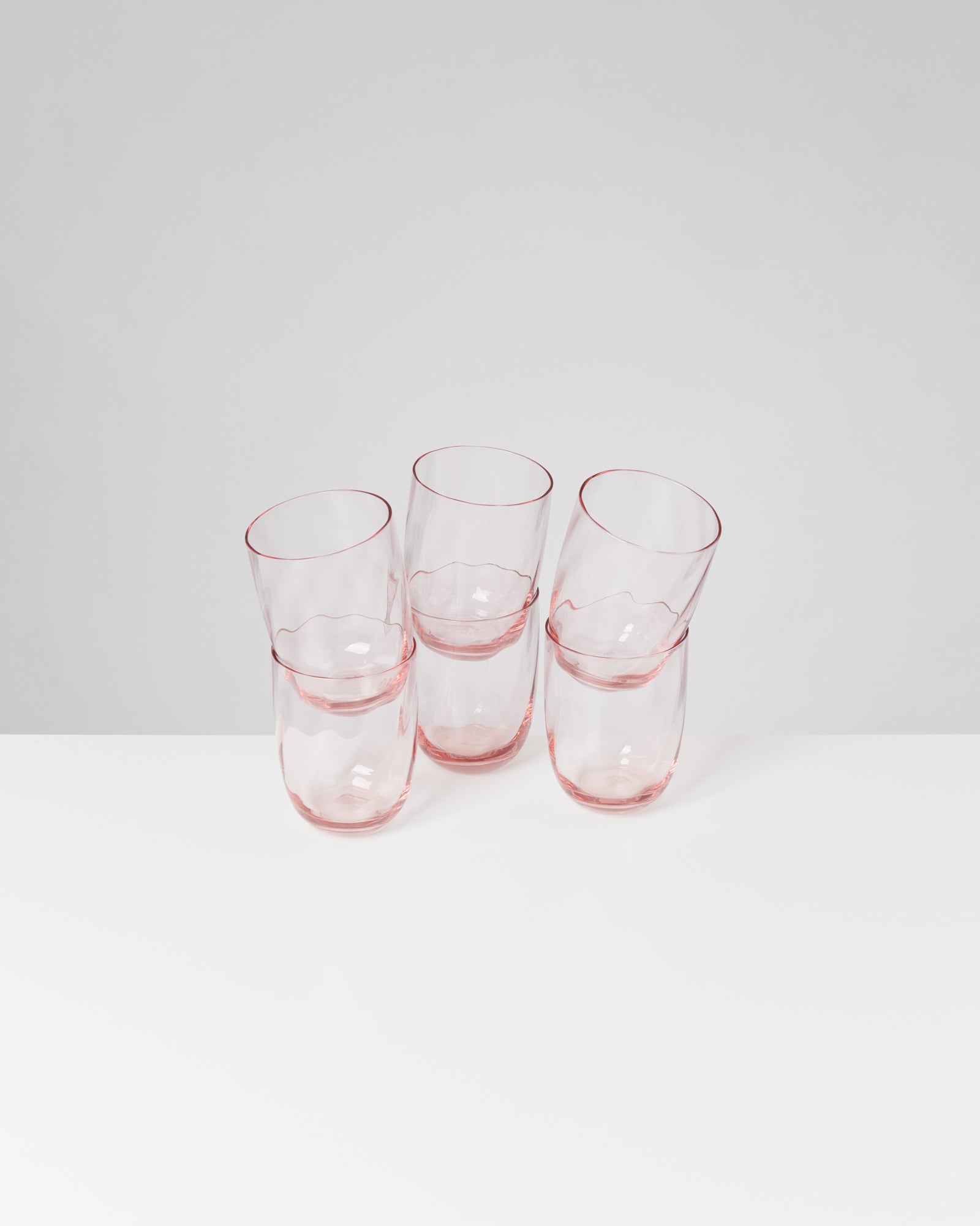 Calma Glas groß swirl rosé 6er-Set