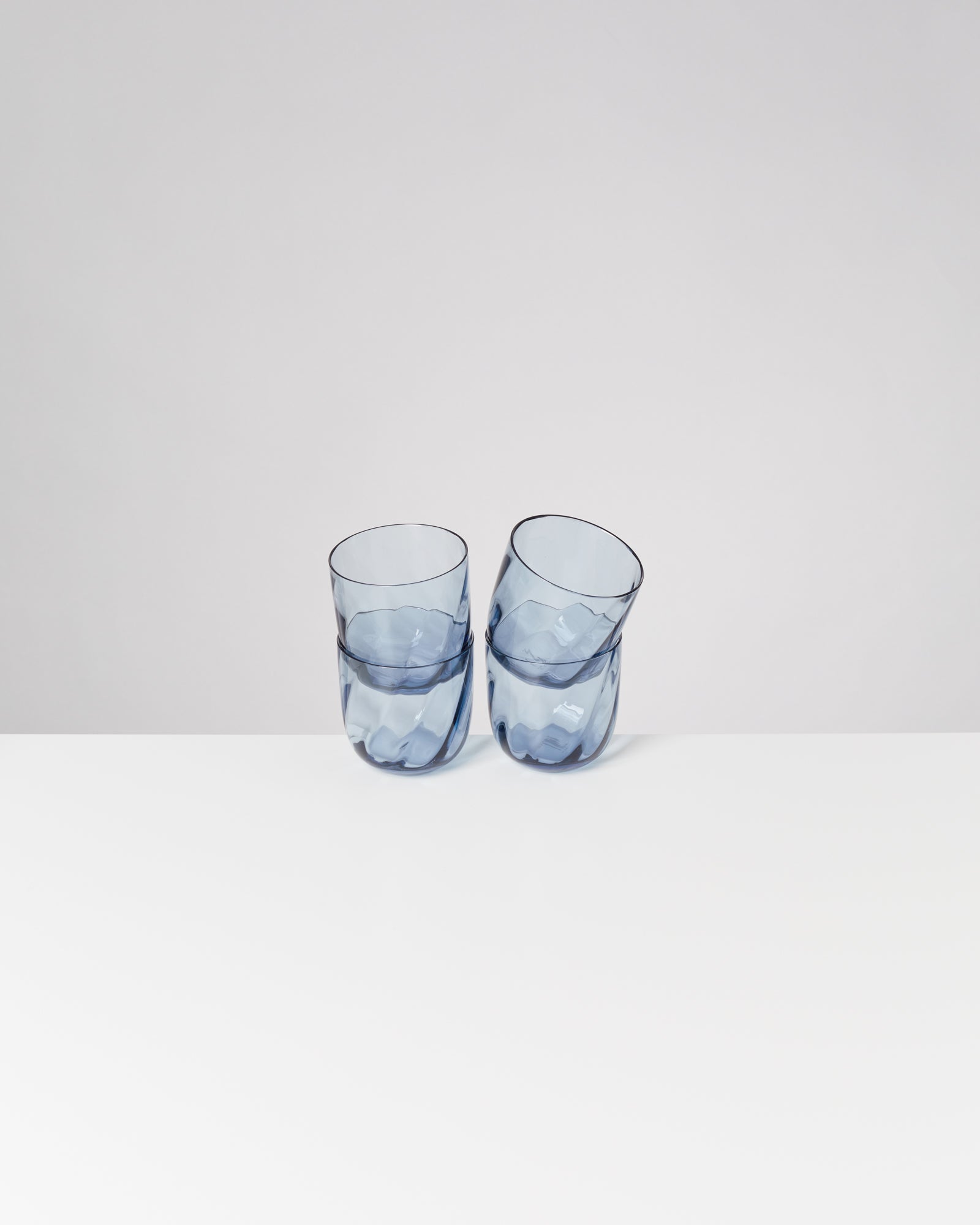 Calma Glas klein swirl blau 4er-Set