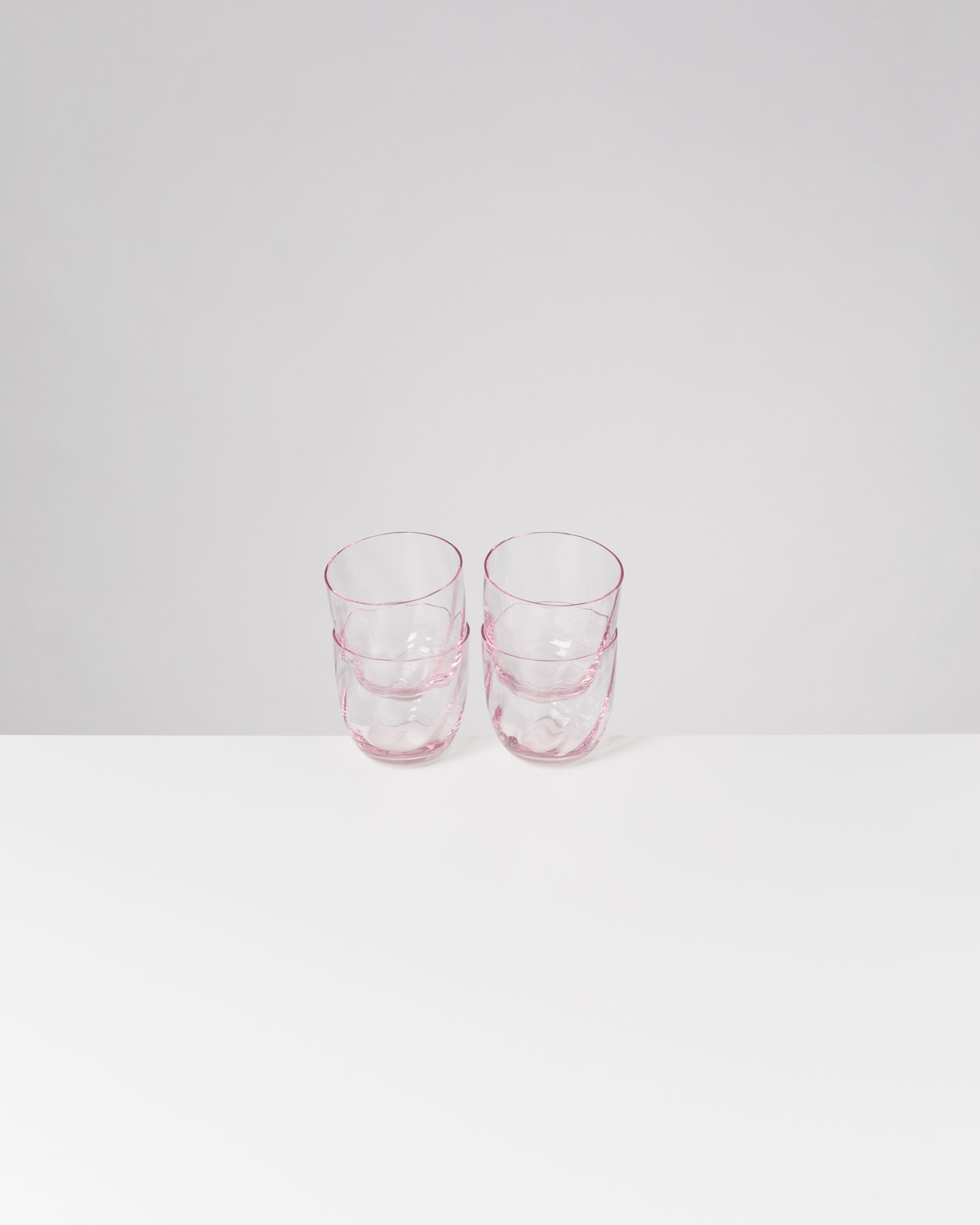 Calma Glas klein swirl rosé 4er-Set