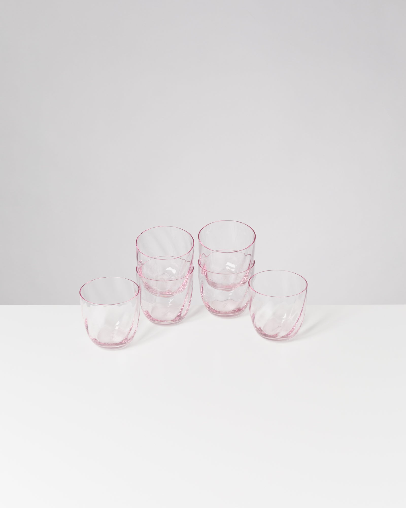 Calma Glas klein swirl rosé 6er-Set