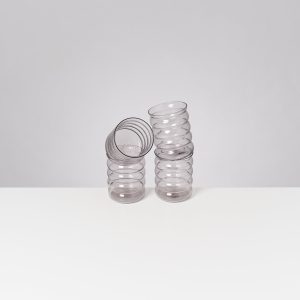 Joia Glas groß bubble grau 4er-Set
