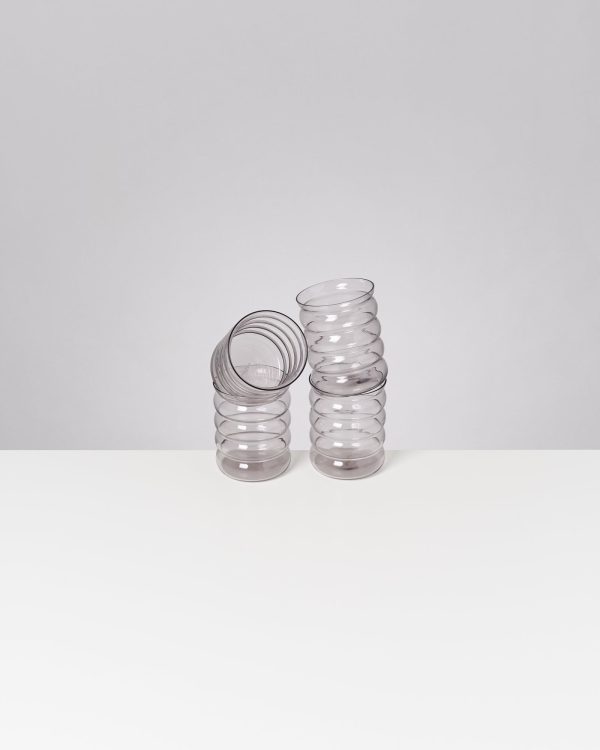 Joia Glas groß bubble grau 4er-Set