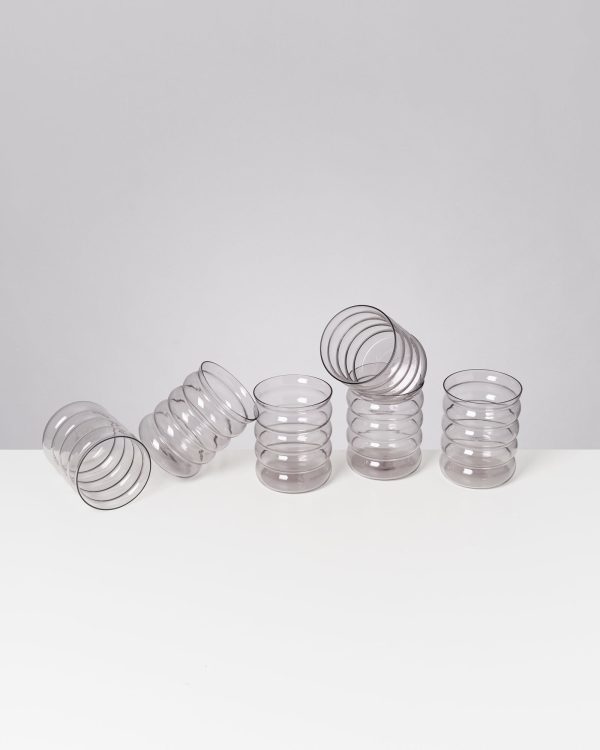 Joia Glas groß bubble grau 6er-Set