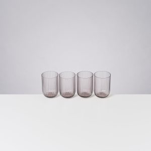 Joia Glas klein riffled grau 4er-Set