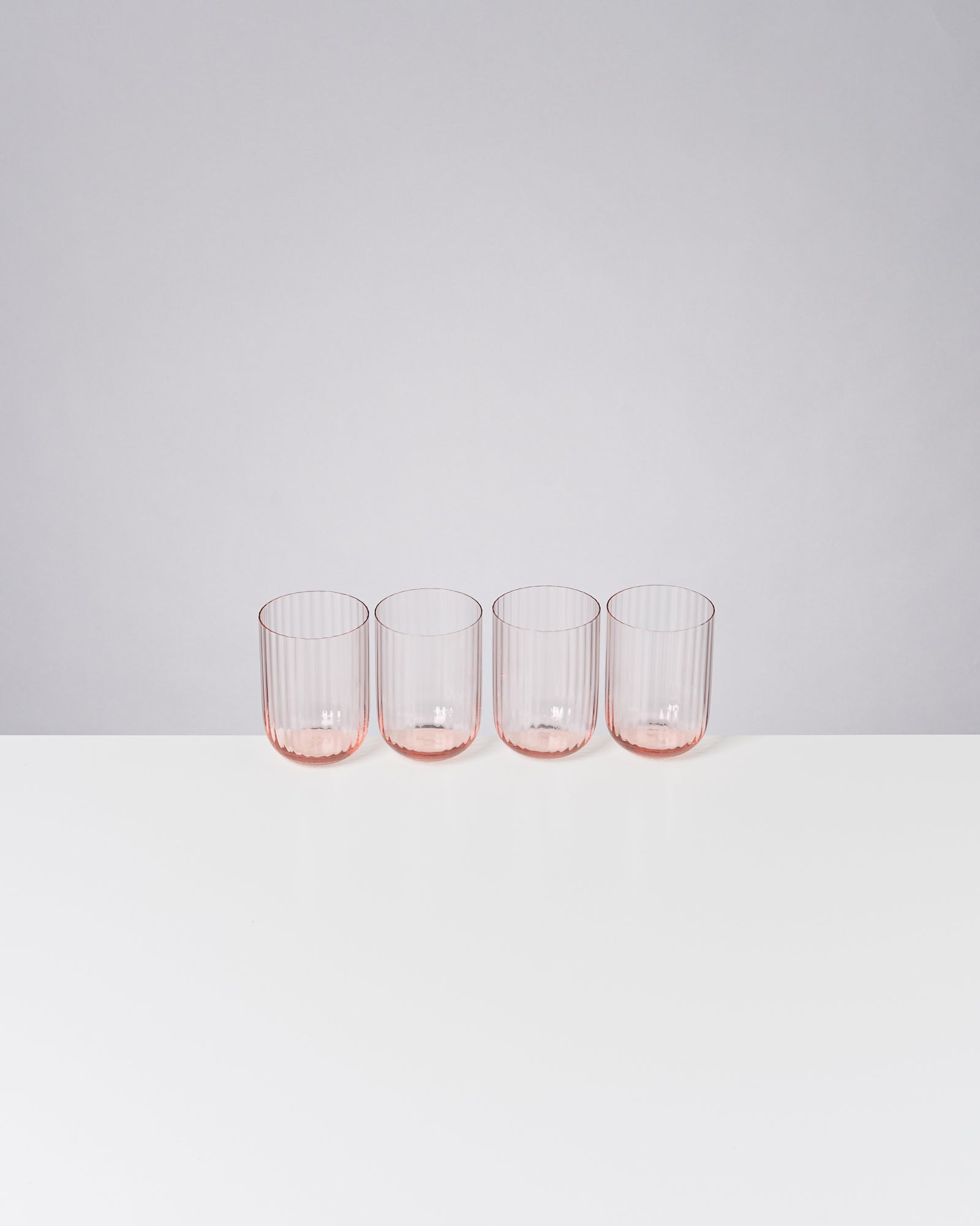 Joia Glas klein riffled rosé 4er-Set