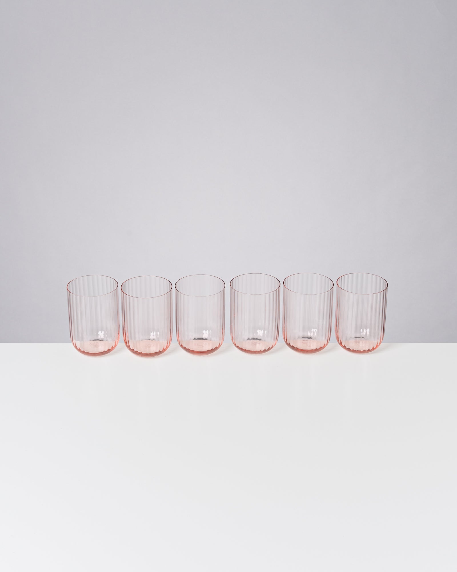 Joia Glas klein riffled rosé 6er-Set
