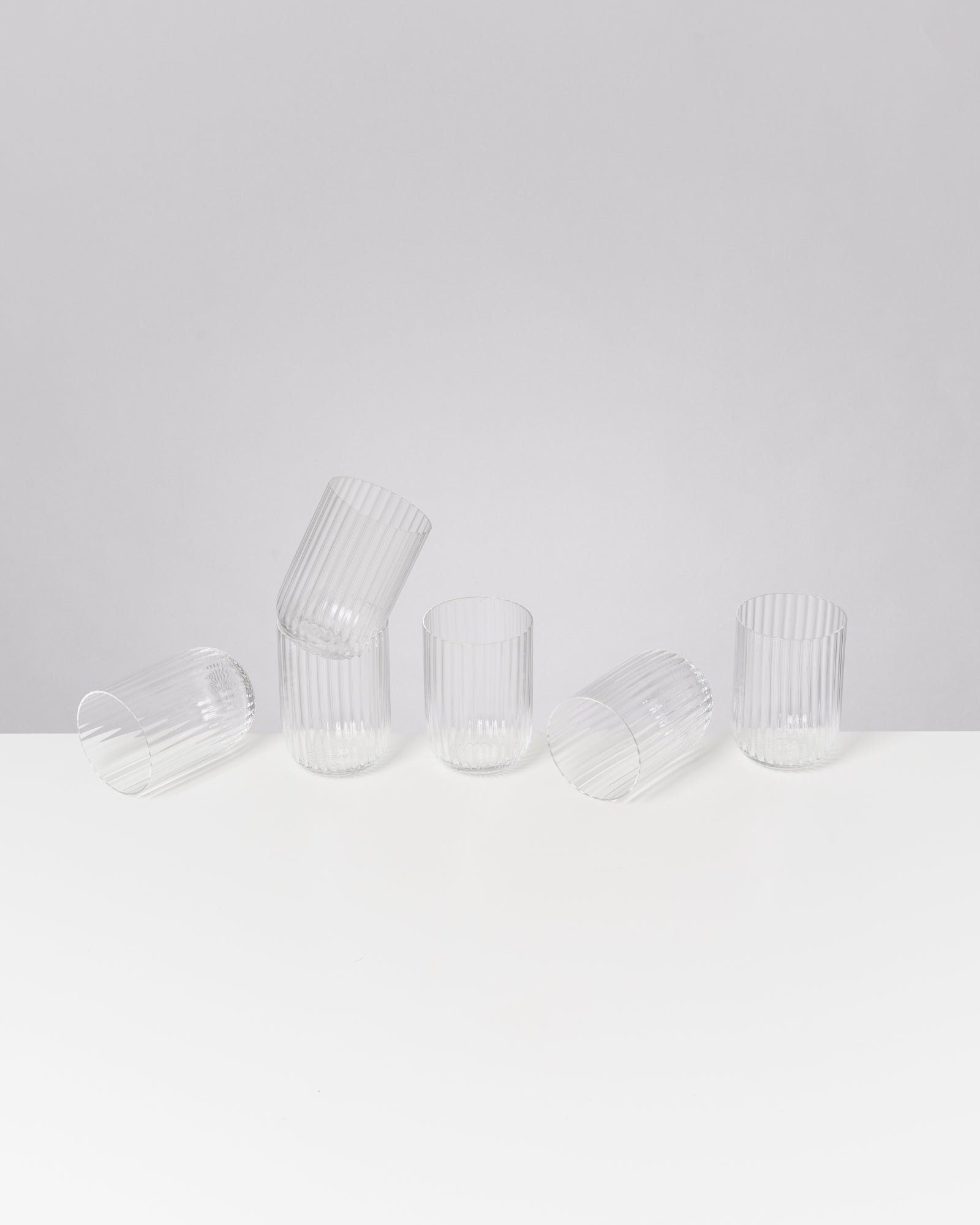 Joia Glas klein riffled transparent 6er-Set
