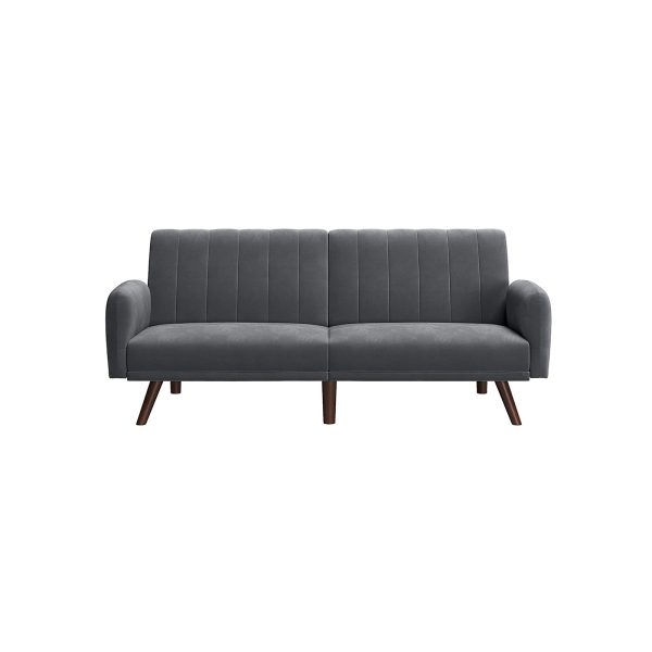 Schlafsofa mit Bezug aus Samt Grau